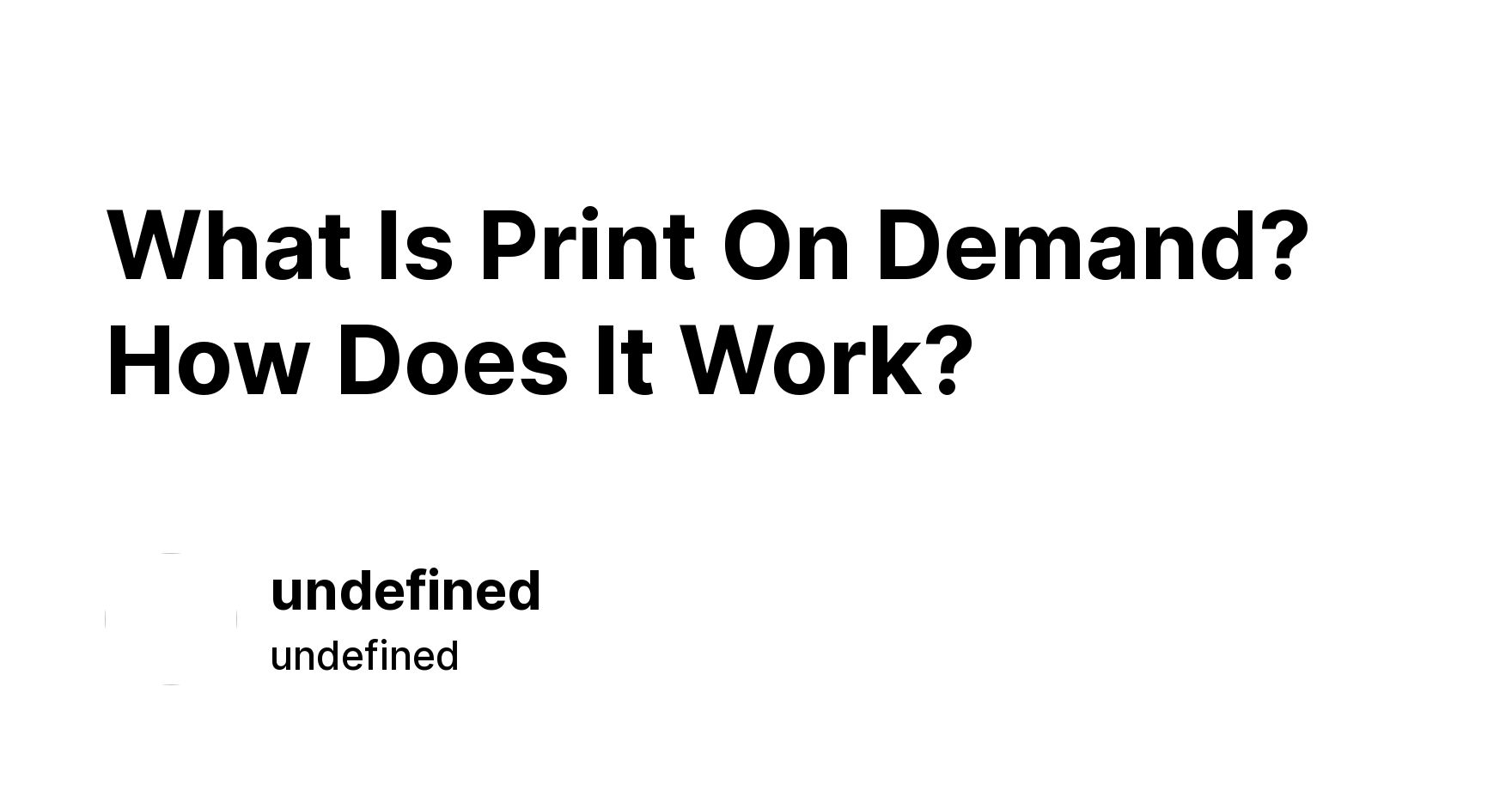 What Is Print On Demand? How Does It Work? ikas